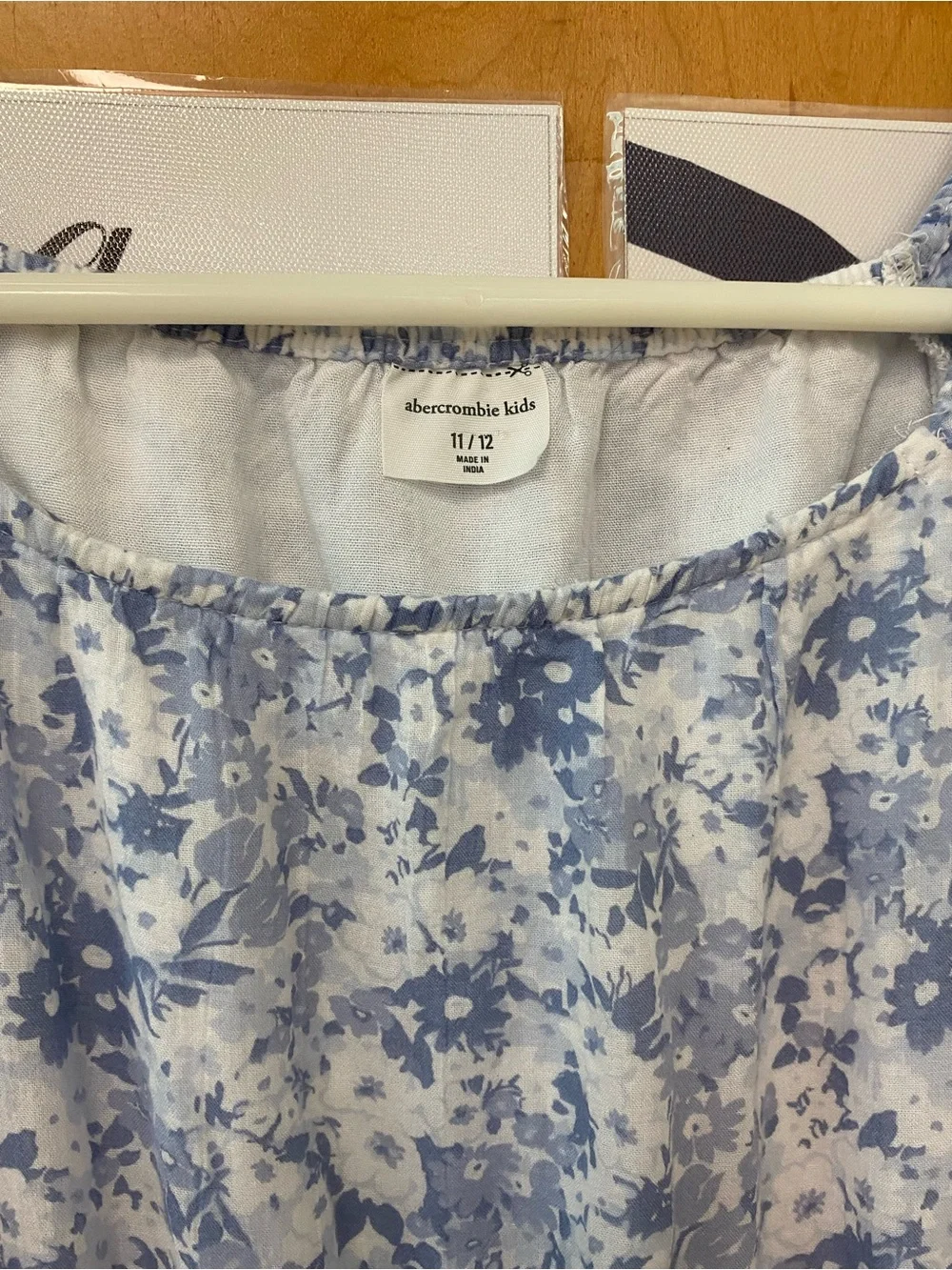 abercrombie kids Light Blue Floral Cap-Sleeve Smocked Dress